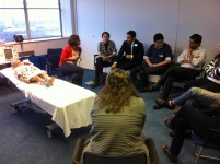 Debriefing session Candidates engage in debriefing